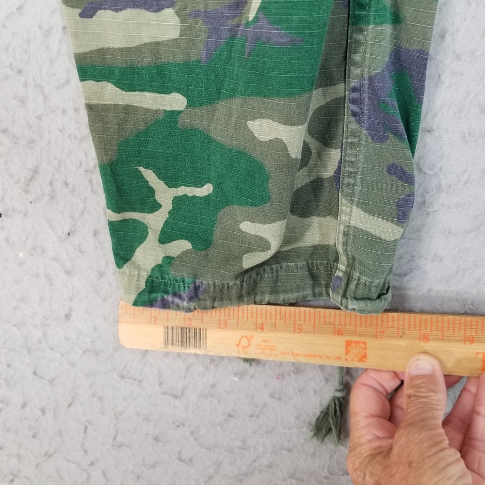 US Army Cargo Pants Mens Small Reg Green Woodland Camo BDU Trousers Hot Weather - Picture 9 of 11
